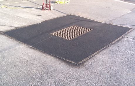 black top patching in parking lot