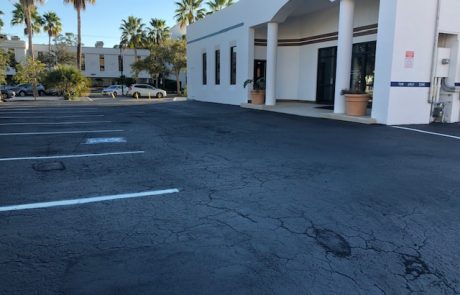 parking lot in need of pavement