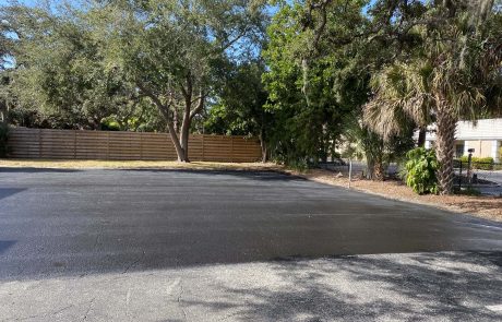 A business parking lot paved
