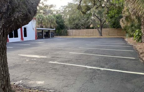 A business parking lot paved